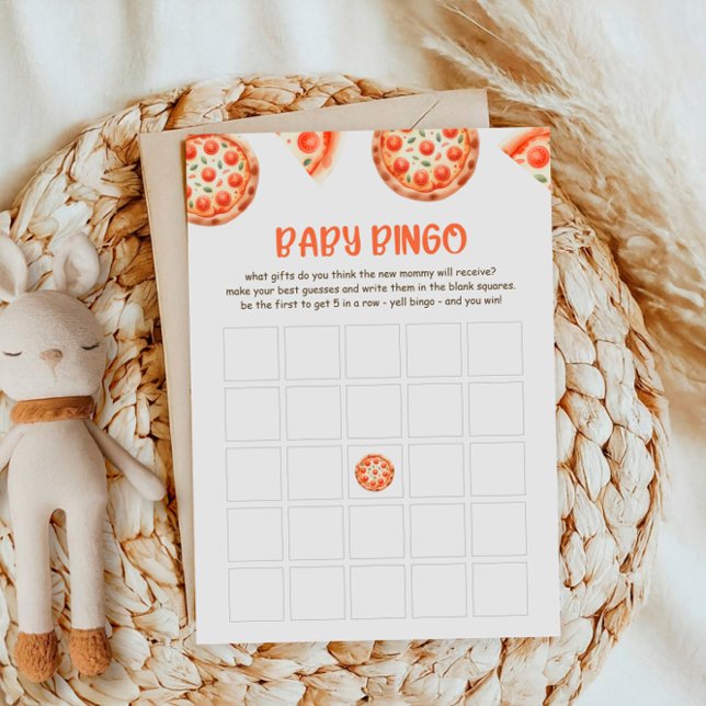 Pizza Baby shower Baby Bingo Carte de jeu (Créateur téléchargé)