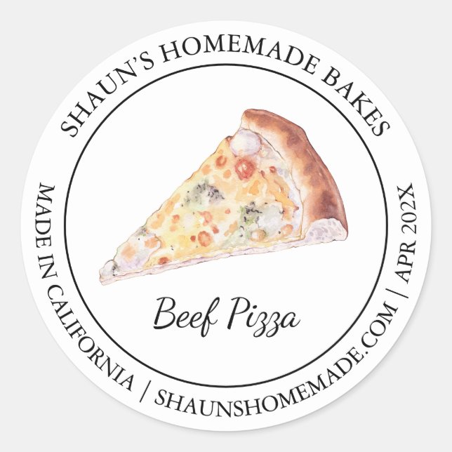 Pizza Baking étiquette moderne (Devant)