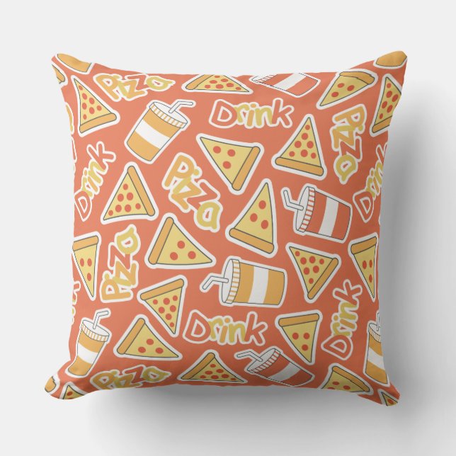 Pizza & Boissons Motif jeter des oreillers (Recto)