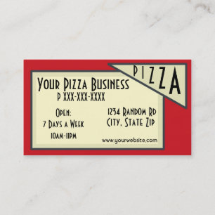 Pizza Business rouge blanc vert cartes personnalis