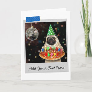 Pizza Carlin Dog Drôle Carte Anniversaire