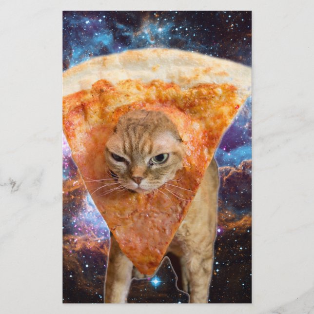 Pizza Chat dans l'espace avec Pizza Slice (Devant)