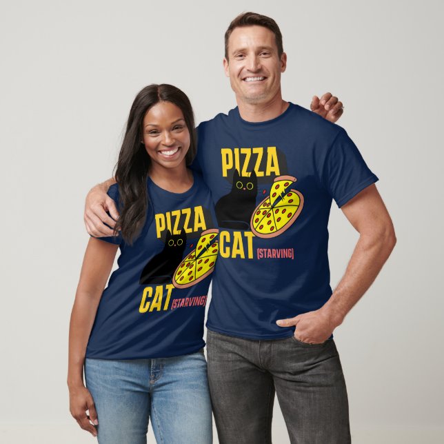 Pizza Chat, Faim, maman de chat, T-Shirt amoureux  (Unisexe)