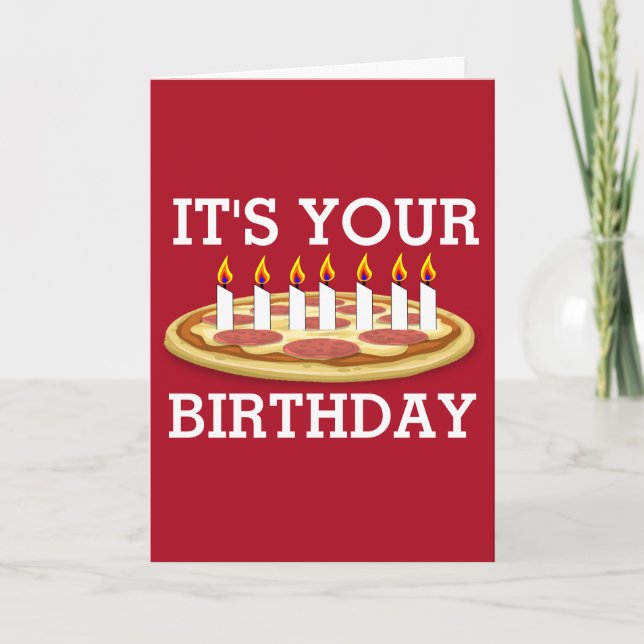 PIZZA D'ANNIVERSAIRE AVEC CARTE À BOUGIES (Devant)
