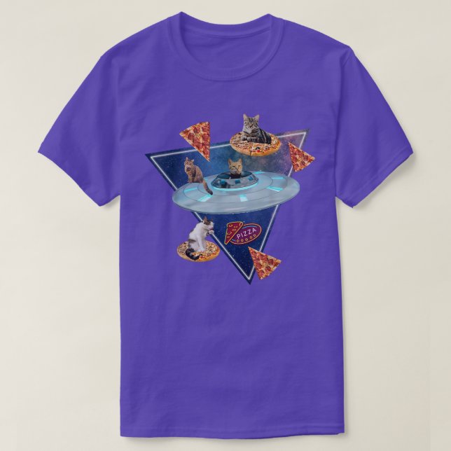 Pizza De Chats Amusants Dans T-Shirt Spatial (Design devant)