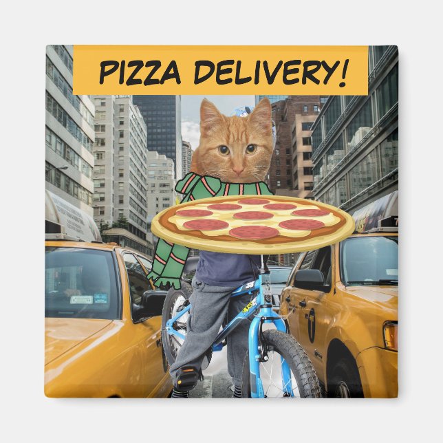 PIZZA DELIVERY! CAT MAGNETS (Devant)
