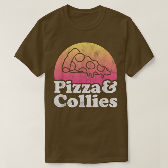 Pizza et Collies ou T-shirt Collie (Design devant)