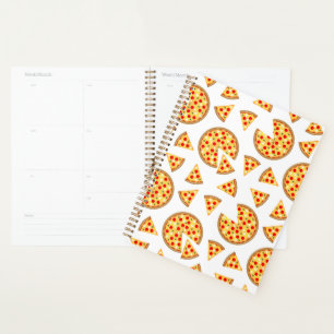 Pizza et tranches de cool motif sur blanc