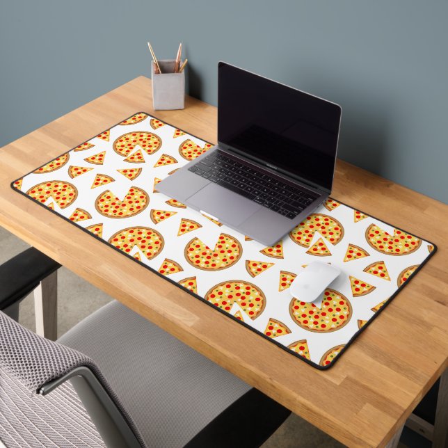 Pizza et tranches de cool motif sur blanc (Bureau 2)