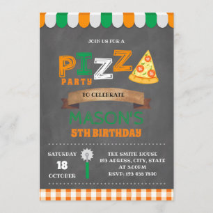 Pizza fête invitation anniversaire