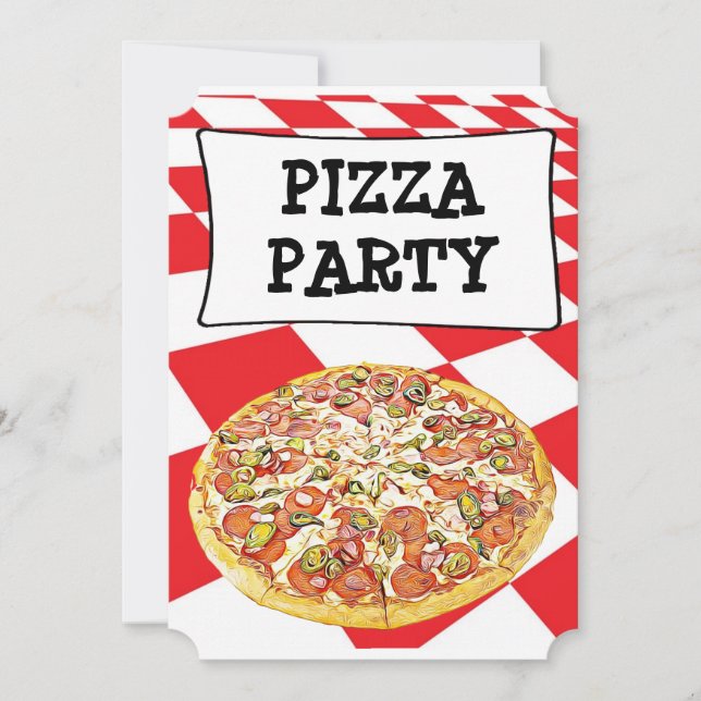 Pizza fêtes Anniversaire Invitations (Devant)