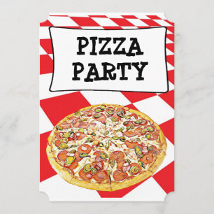 Pizza fêtes Anniversaire Invitations