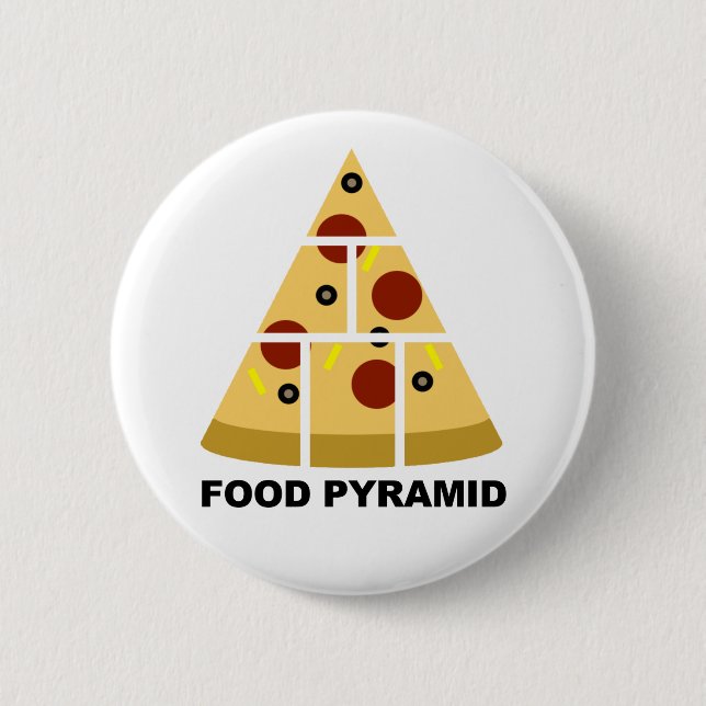 Pizza Food Pyramid Funny Button Badge Pin (Devant)