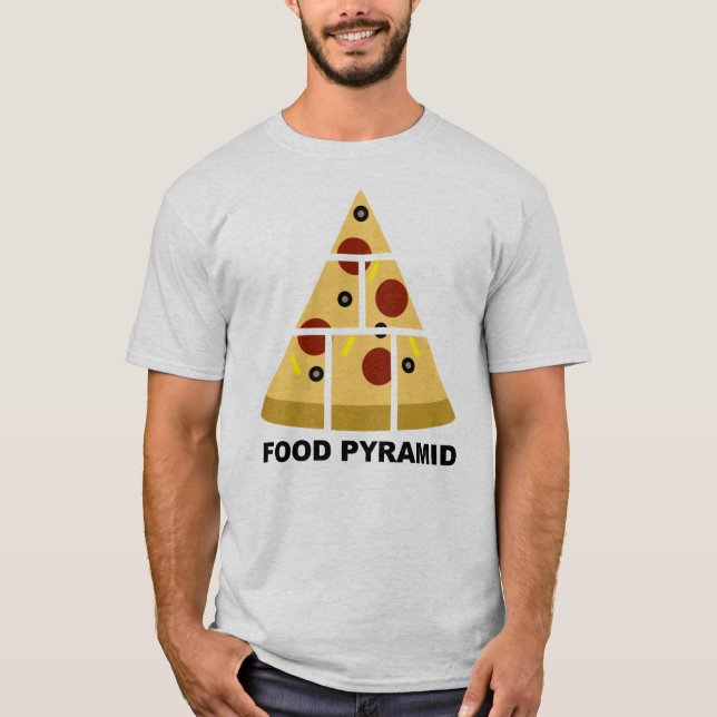Pizza Food Pyramid Funny T-shirt (Devant)