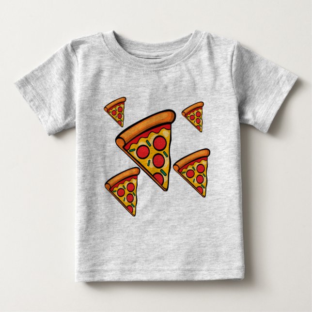Pizza Friday Design - Baby Fine Jersey T-Shirt (Devant)