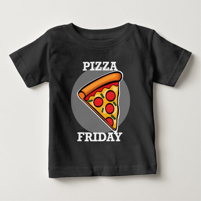 Pizza Friday Design - Baby Fine Jersey T-Shirt (Devant)