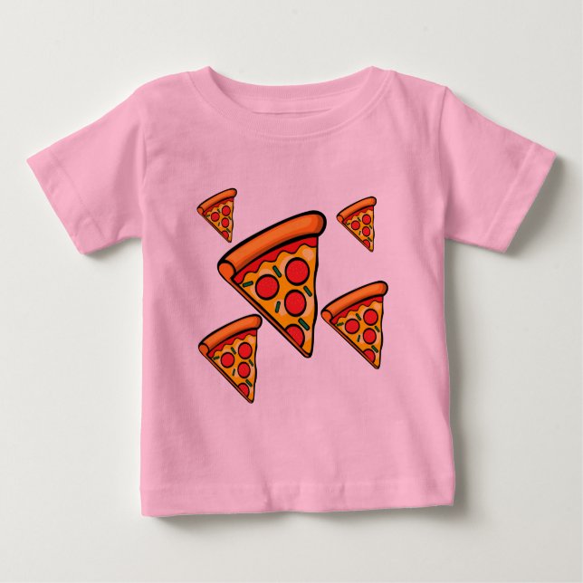 Pizza Friday Design - Baby Fine Jersey T-Shirt (Devant)