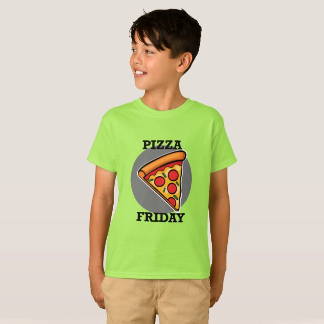Pizza Friday Design - T-shirt de base pour enfants (Devant entier)