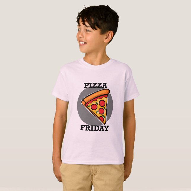 Pizza Friday Design - T-shirt de base pour enfants (Devant entier)