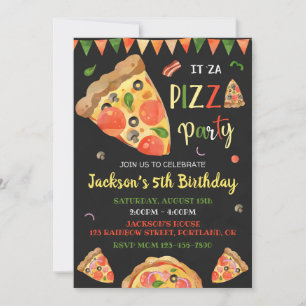 Pizza invitation anniversaire soirée italienne