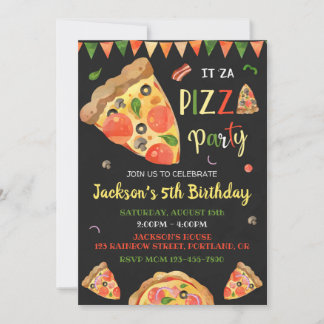Pizza invitation anniversaire soirée italienne