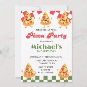 Pizza Invitations Anniversaire   Pizza Party moder