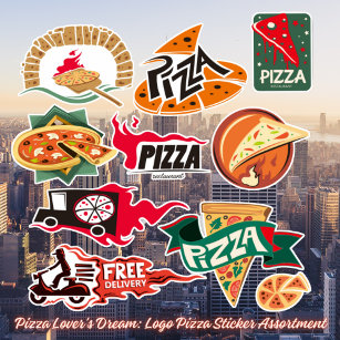 Pizza Lover's Dream : Logo Pizza Sticker Assortime