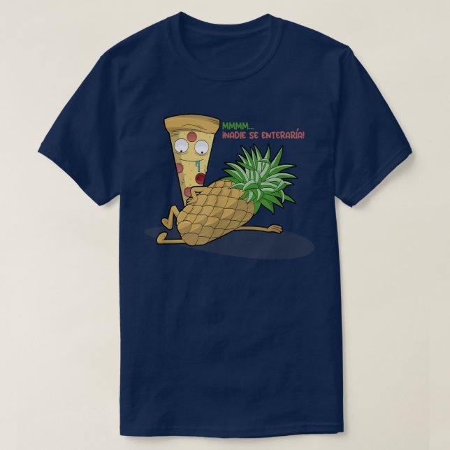 Pizza Loves Pineapple T-shirt espagnol (Design devant)