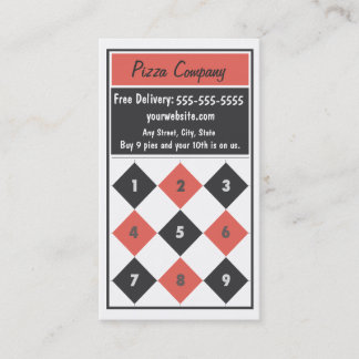 Pizza Loyalty Carte de visite Punch Card