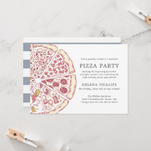 Pizza Party 25e anniversaire   Invitation par répa