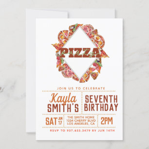 Pizza Party Anniversaire Invitation