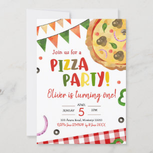 Pizza Party Anniversaire Invitation