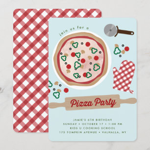 Pizza Party Anniversaire Invitation