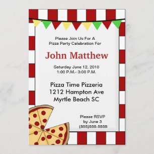 Pizza Party Anniversaire Invitation