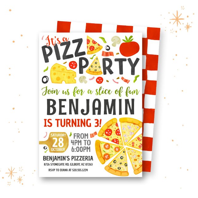 Pizza Party Anniversaire Invitation (Créateur téléchargé)