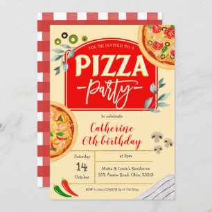 Pizza Party Anniversaire Invitation