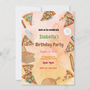 Pizza Party Bash : Amusant Anniversaire Invitation