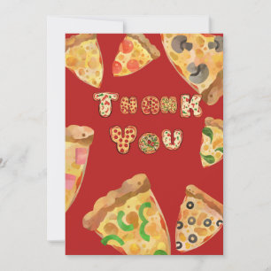 Pizza Party Carte de remerciements
