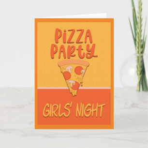 Pizza Party Girls Night Invitation