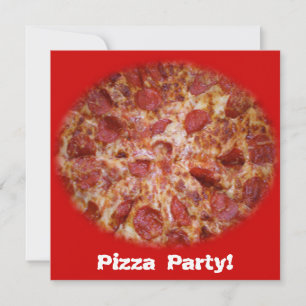 Pizza Party Heure Invitation