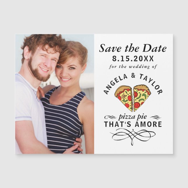Pizza Pie Amore Photo Wedding Save the Date Magnet (Devant)