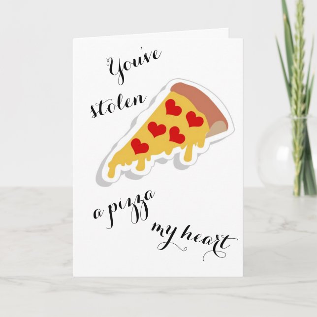 Pizza Pun Cute Valentines Carte (Devant)