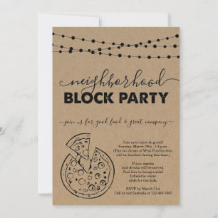 Pizza Quartier Bloc Partie Invitation