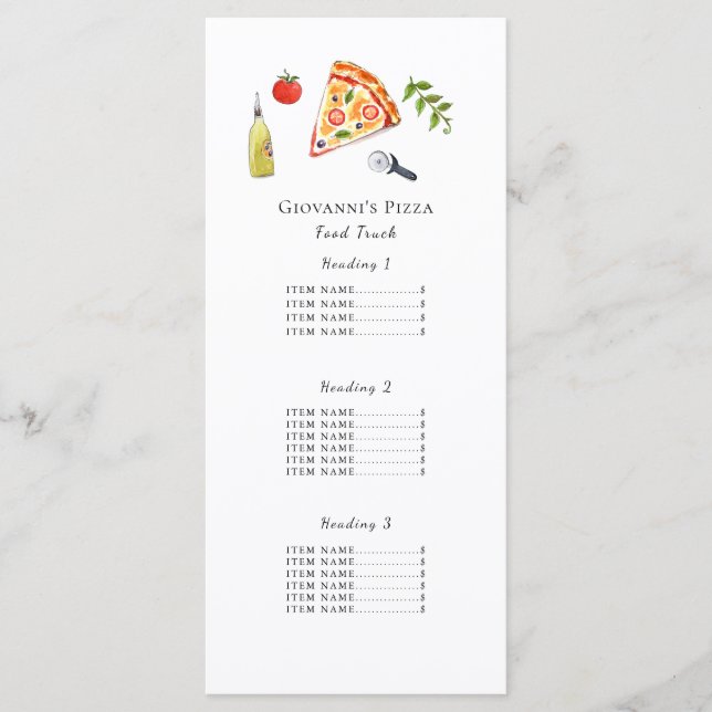 Pizza restaurant / food truck Carte Menu (Devant)
