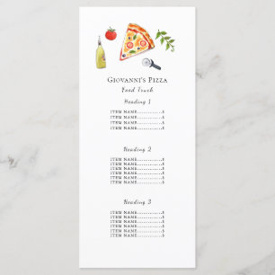 Pizza restaurant / food truck Carte Menu