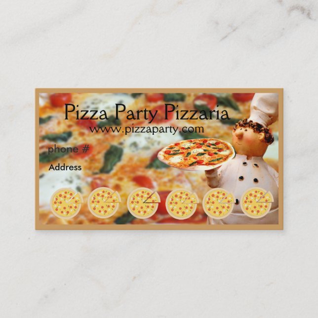 Pizza Restaurant Loyalty Puncard Cartes de visite (Devant)