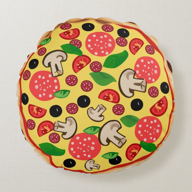 PIZZA ROUND drôle COUSSIN (Devant)
