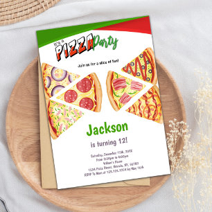 Pizza Slice Invitation Anniversaire