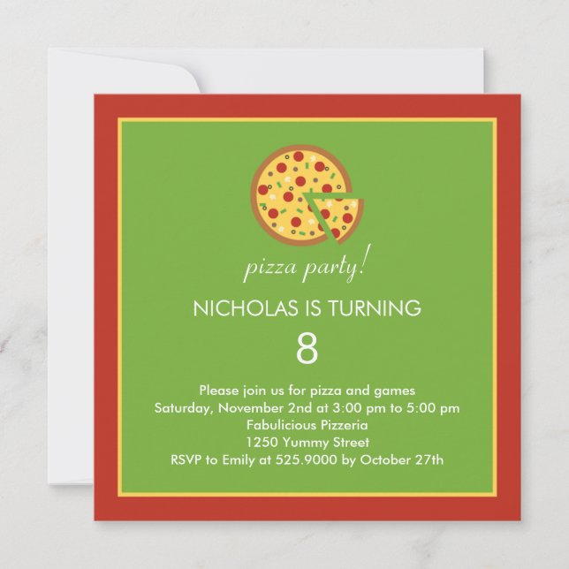 Pizza Slices - Invitation à la fête d'anniversaire (Devant)