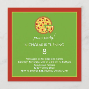 Pizza Slices - Invitation à la fête d'anniversaire